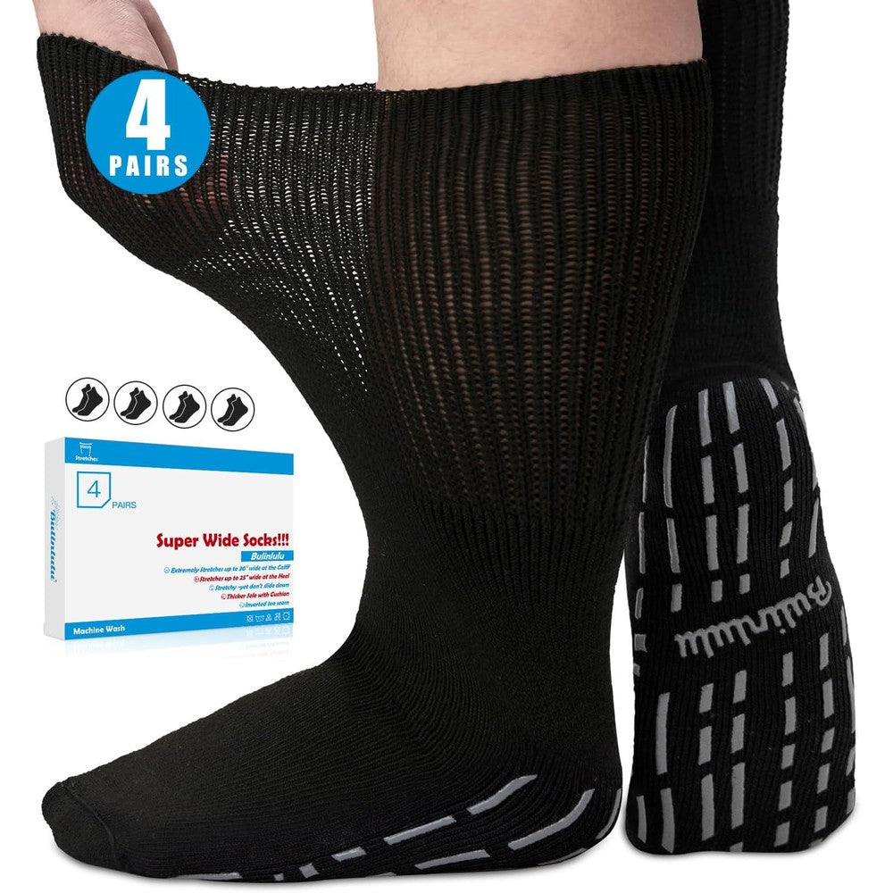 Bulinlulu extra width diabetic socks front view for edema relief.