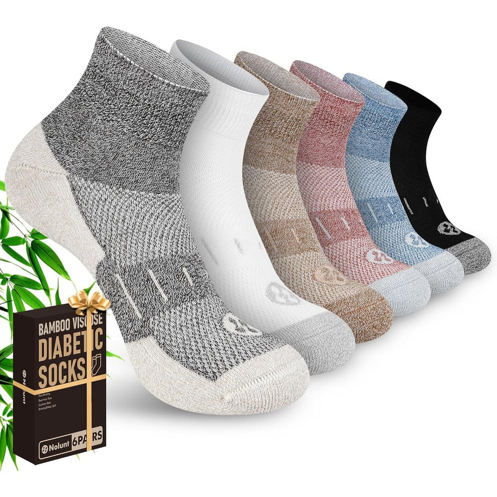Nolunt diabetic socks for men front view showing non-binding ankle cuff
