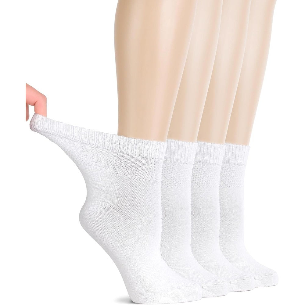 Hugh Ugoli Women's Diabetic Ankle Socks front view soft bamboo fabric.