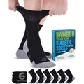 Doctor's Select Bamboo Viscose Black Diabetic Socks front view for neuropathy relief