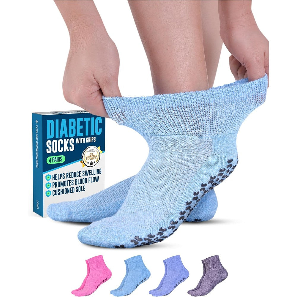 Doctor's Select Diabetic Ankle Socks front view showing non-binding top