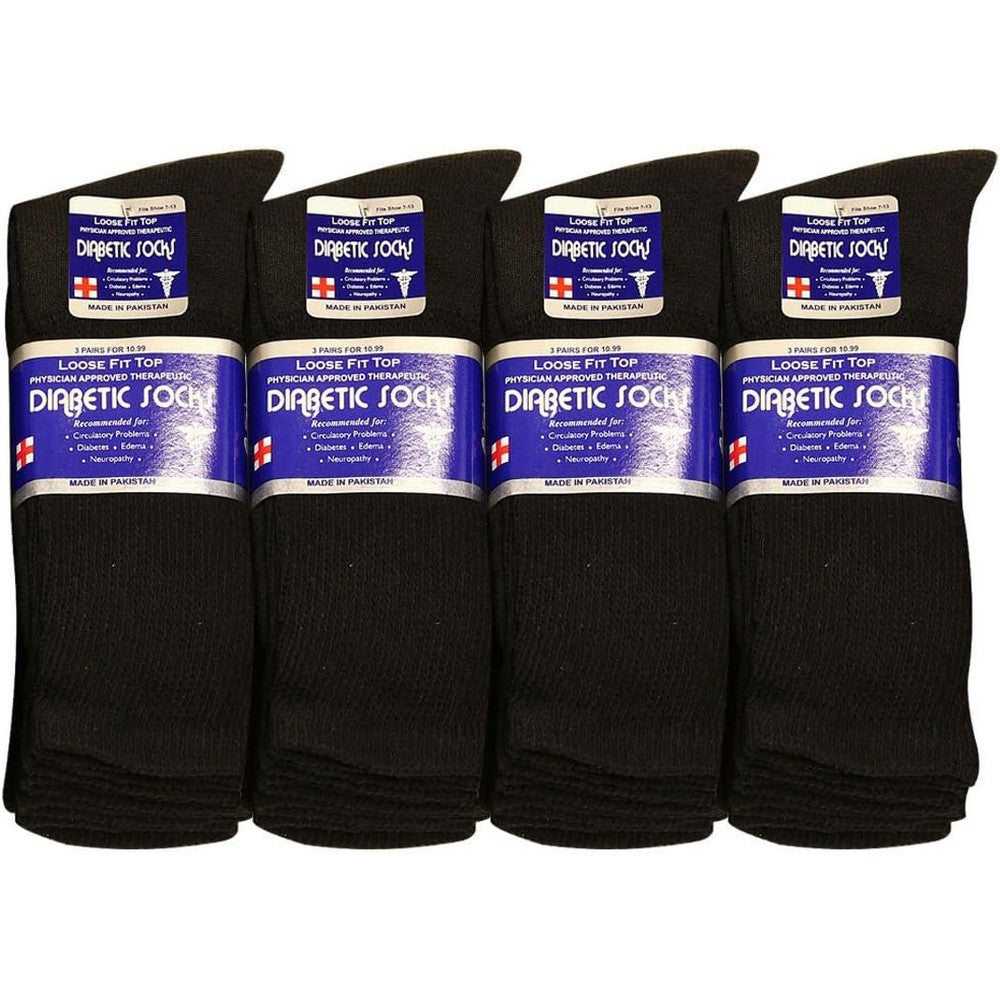 Falari Physicians Approved Diabetic Socks front view showing non-binding top.