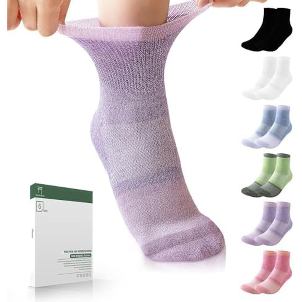 Bulinlulu Bamboo Viscose Diabetic Socks 6 pairs pack front view