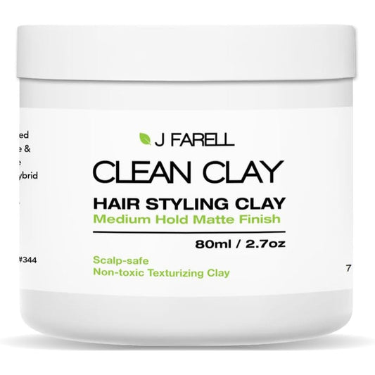 J FARELL Clean Clay organic hair styling clay front view jar