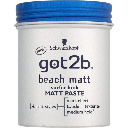 Schwarzkopf Got2B Beach Matt Surfer Look Hair Paste pack of two for matte hair styling