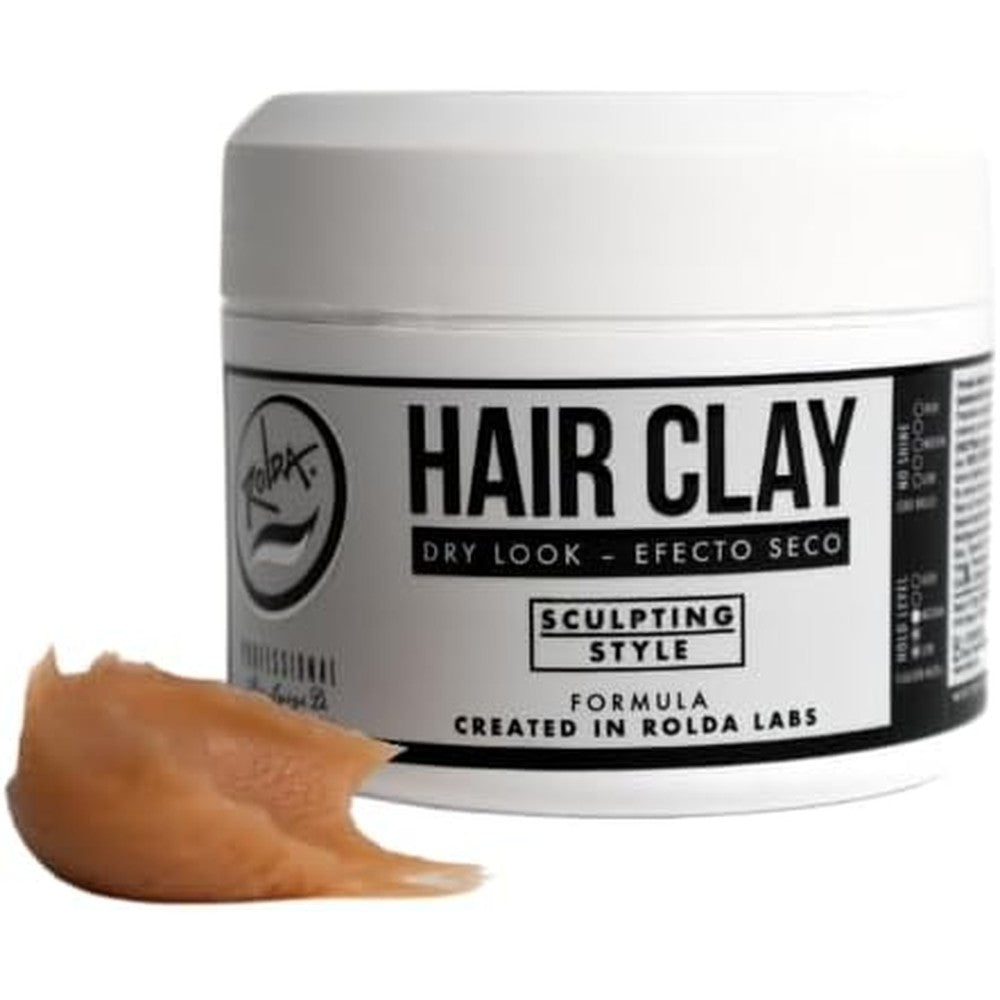 Rolda Matte Hair Clay front view of the container showing the authentic branding and product weight