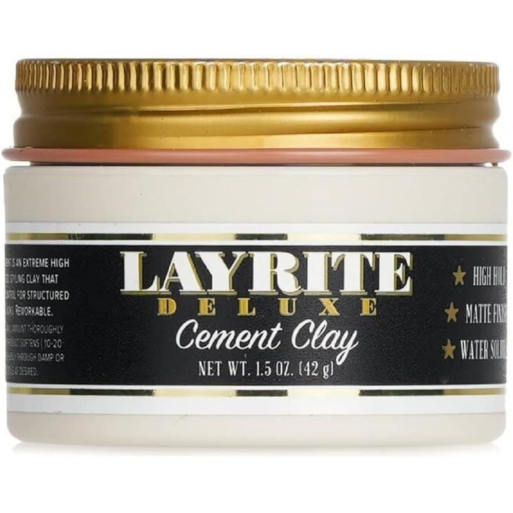 Layrite Deluxe Cement Hair Clay front view container