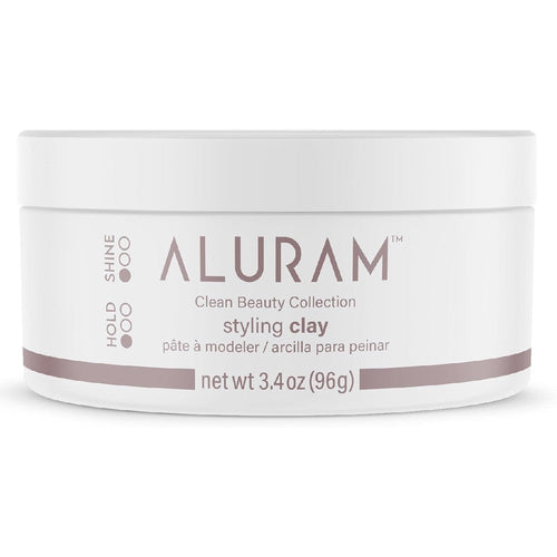 Aluram Hair Styling Clay 3.4 Ounce jar front view showing clean beauty packaging