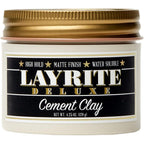 Layrite Cement Hair Clay 4.25 Ounce front view jar showing extreme hold label.