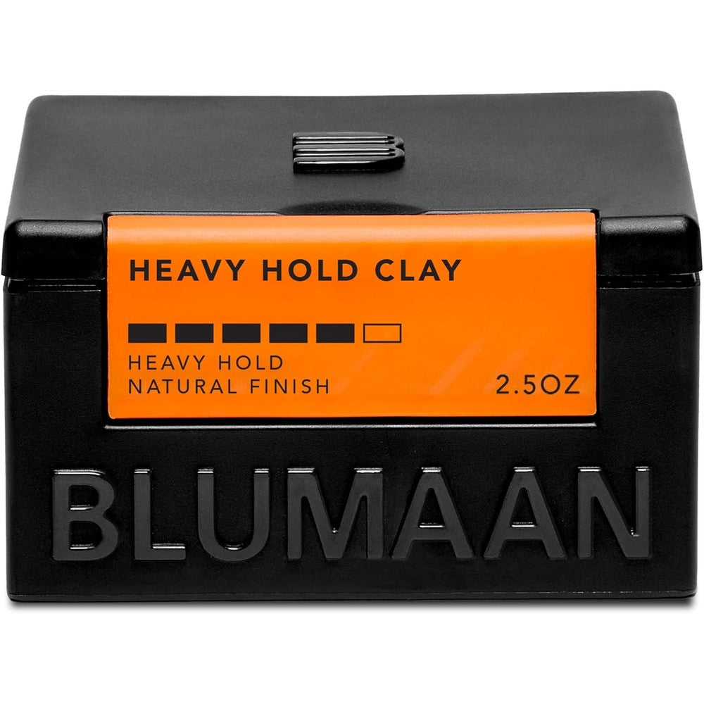 BluMaan Cavalier Heavy Hold Hair Clay jar front view for professional men styling