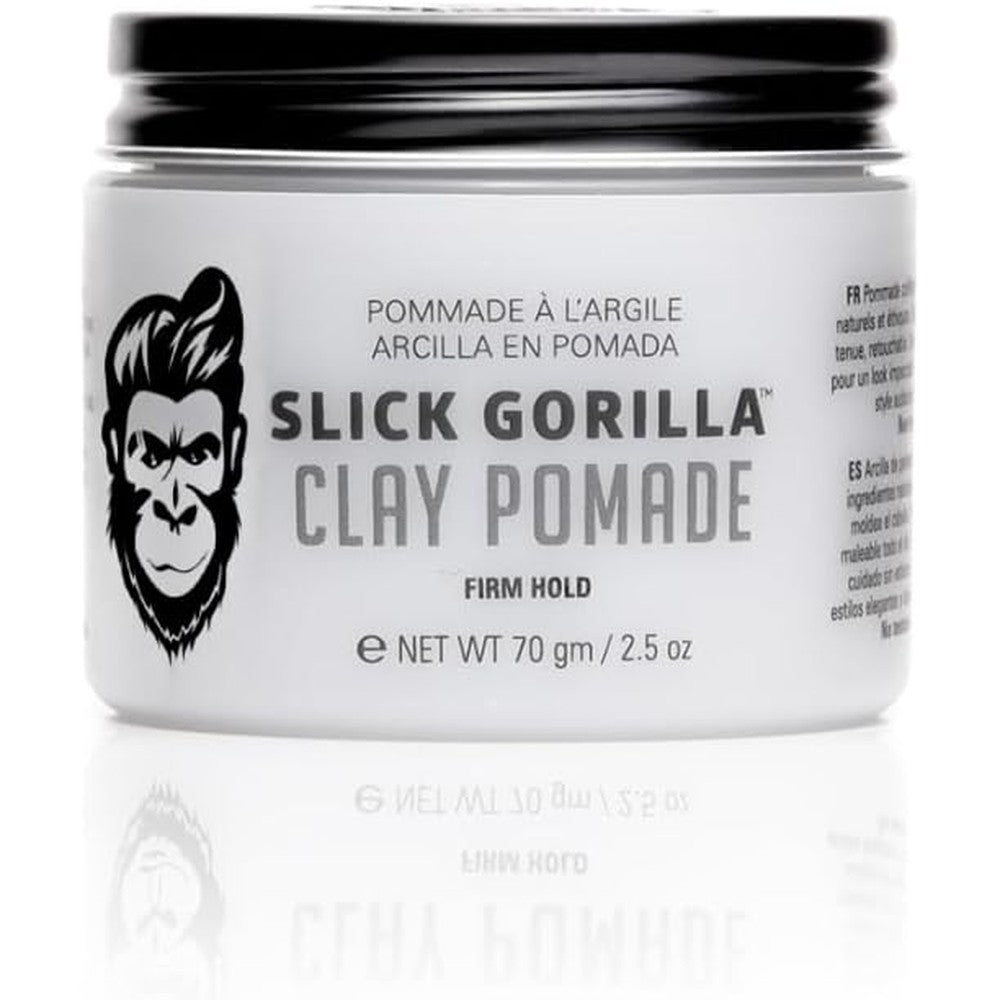 Slick Gorilla Clay Pomade front view jar of premium men hair styling clay