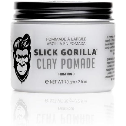 Slick Gorilla Clay Pomade front view jar of premium men hair styling clay