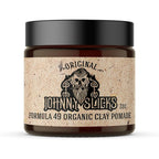 Johnny Slicks Formula 49 Clay All Organic Pomade front view of 2 ounce jar