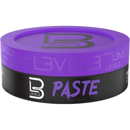 L3VEL3 hair styling paste 150ml jar front view for professional men grooming
