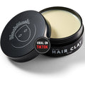 BlackMask Hair Clay for Men front view of jar displaying strong hold styling product.
