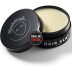 BlackMask Hair Clay for Men front view of jar displaying strong hold styling product.