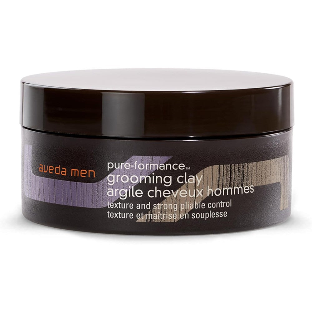 Aveda Men Pure-Formance Grooming Clay 75ml front view jar for strong hair hold.