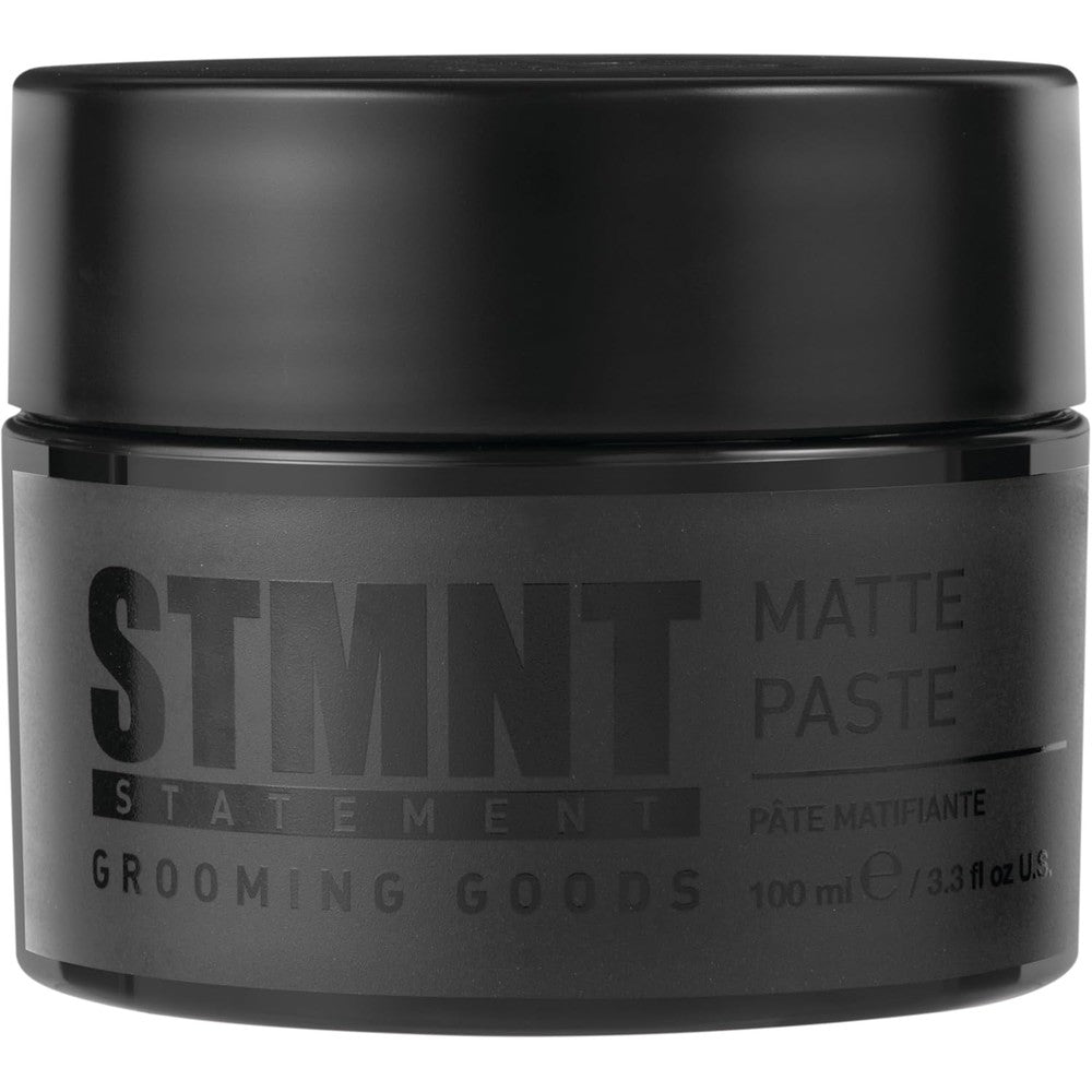 STMNT Grooming Goods Matte Paste front view container for men hair styling
