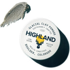 Highland Glacial Hair Clay Pomade front view jar of premium all natural styling clay