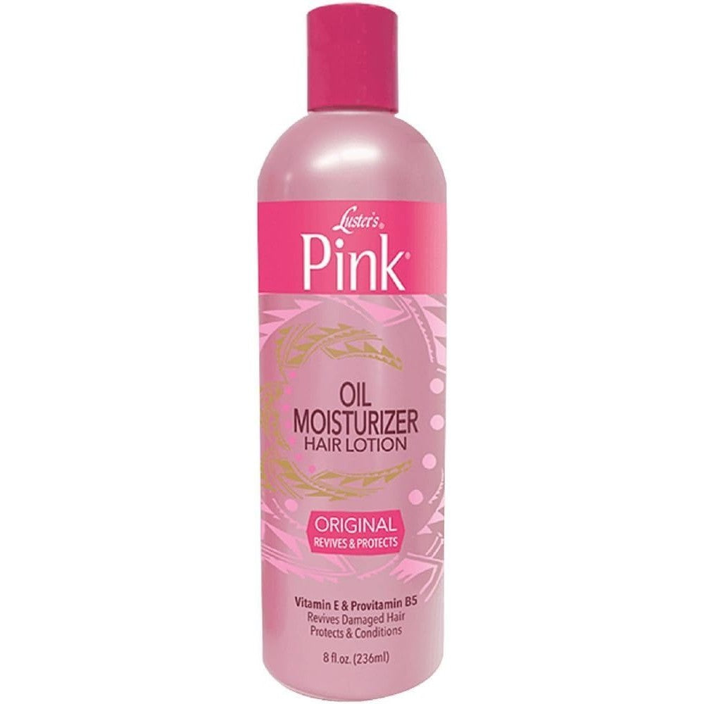 Lusters Pink Oil Moisturizer Hair Lotion Original 8 Fluid Ounce front view bottle