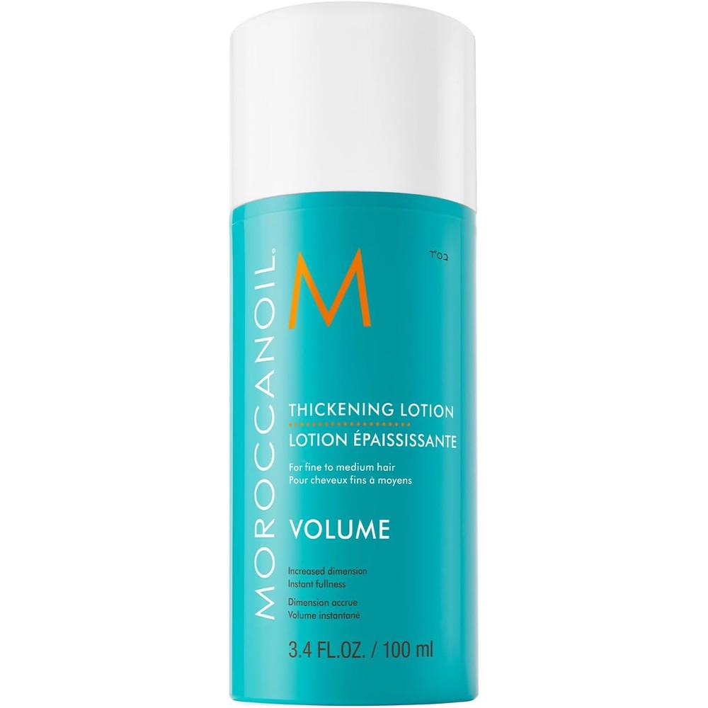 Moroccanoil Thickening Lotion front view of the 3.4 fluid ounce bottle for hair volumizing.