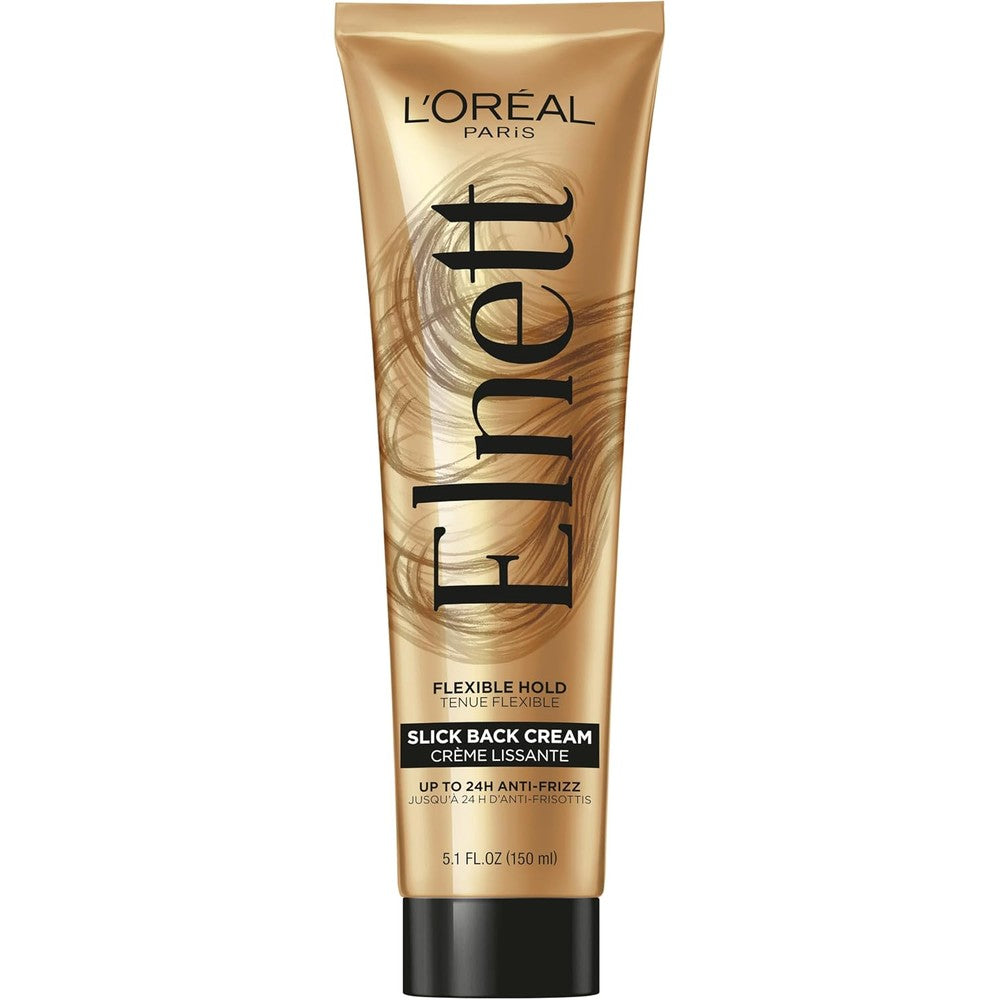 L'Oreal Paris Elnett Slick Back Styling Cream tube front view anti-frizz hair cream