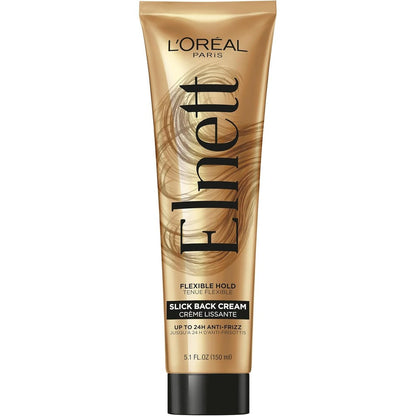 L'Oreal Paris Elnett Slick Back Styling Cream tube front view anti-frizz hair cream