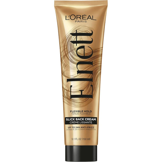 L'Oreal Paris Elnett Slick Back Styling Cream tube front view anti-frizz hair cream