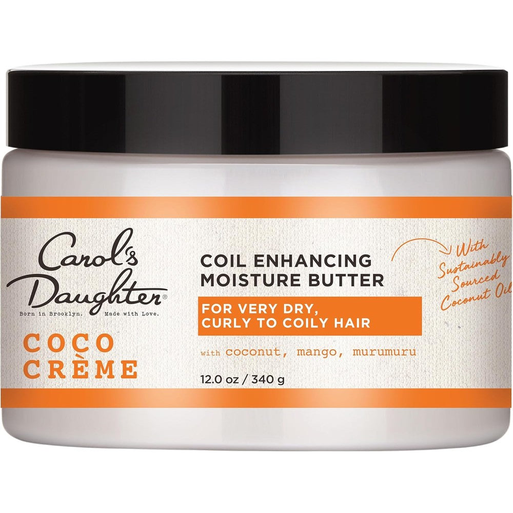 Carol's Daughter Coco Creme Coil Enhancing Moisture Butter front view jar for curly hair styling