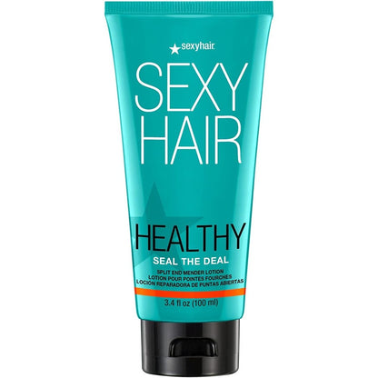 SexyHair Healthy Seal the Deal Split End Mender Lotion front view of 3.4 ounce bottle