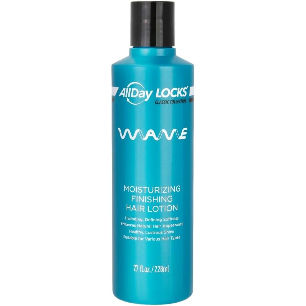 AllDay Locks Classic Wave Hair Lotion front view blue bottle for curl styling
