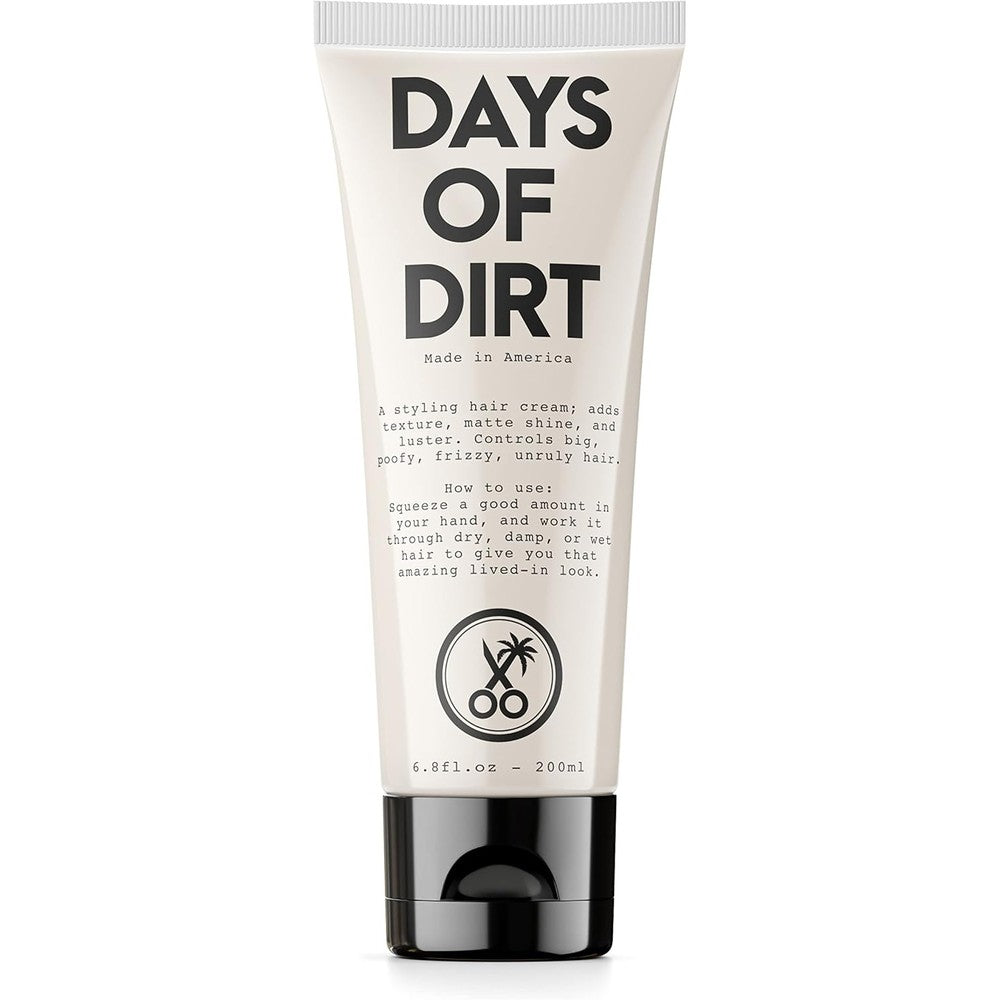 California Born Days of Dirt hair styling cream front view of 6.8 fluid ounces tube