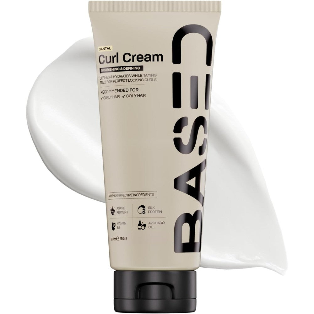 BASED BODYWORKS Curl Cream for Men 8.5 Ounce front view bottle showing premium packaging for curly hair care