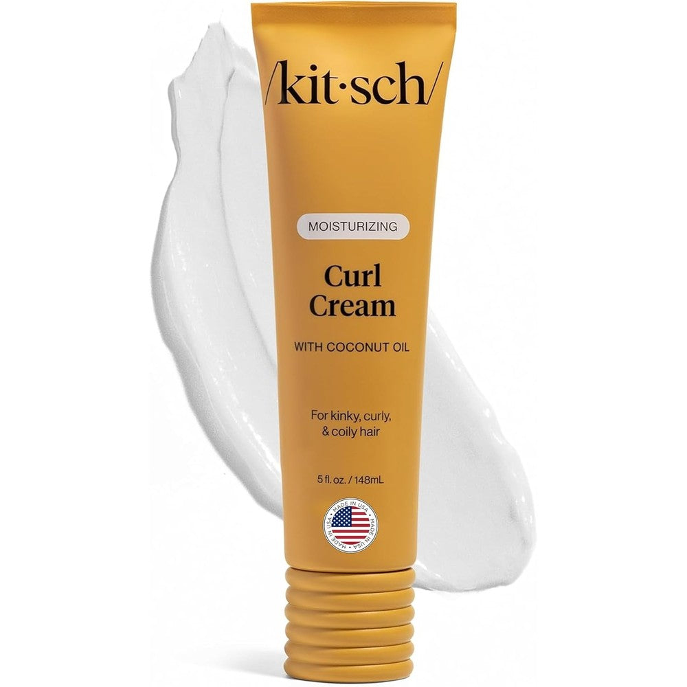 Kitsch Moisturizing Curl Cream front view of the bottle showing brand and product details for curly hair styling