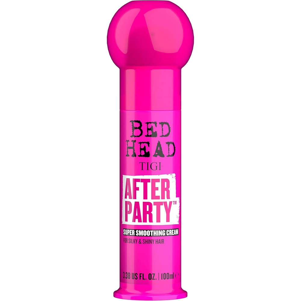 Bed Head TIGI After Party Super Smoothing Cream front view premium anti frizz hair treatment