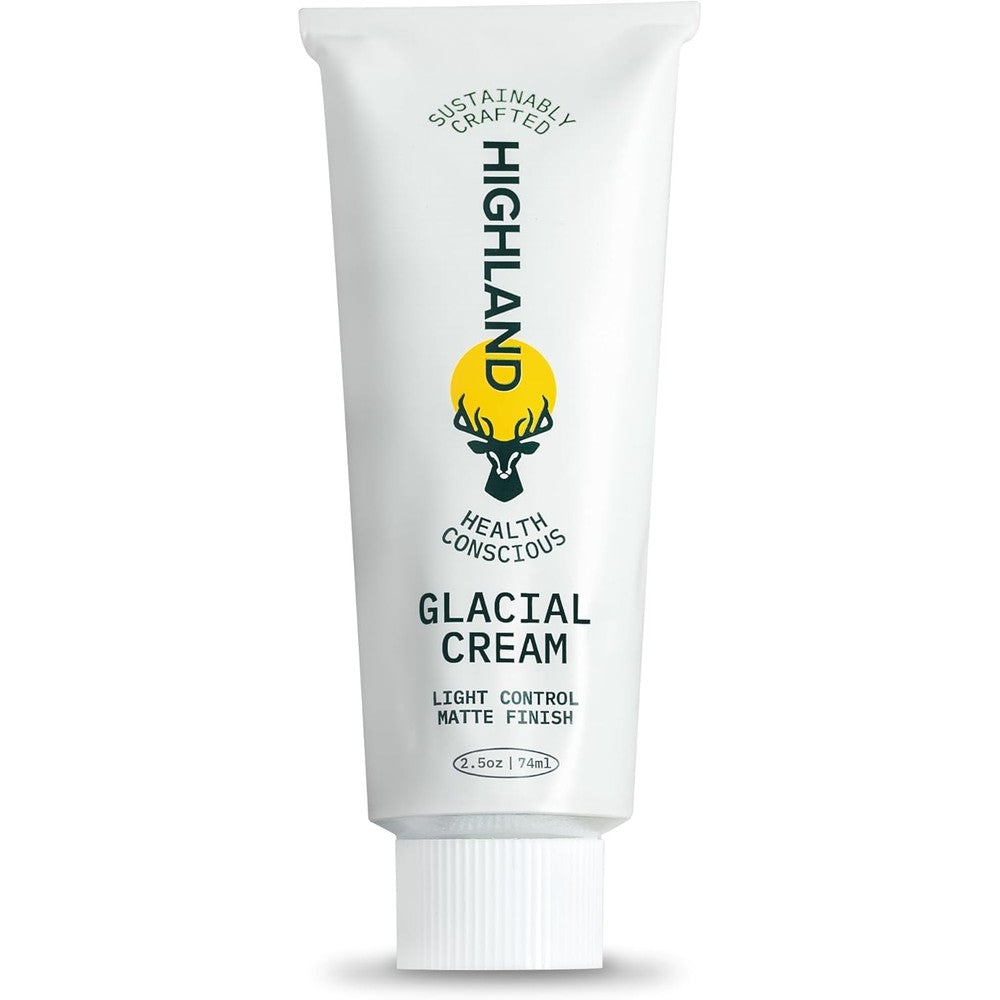 Highland Glacial Cream front view premium imported matte hair styling product