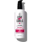 Love Ur Curls All in One Curl Cream Styler front view bottle showcasing the pink label and pump dispenser.
