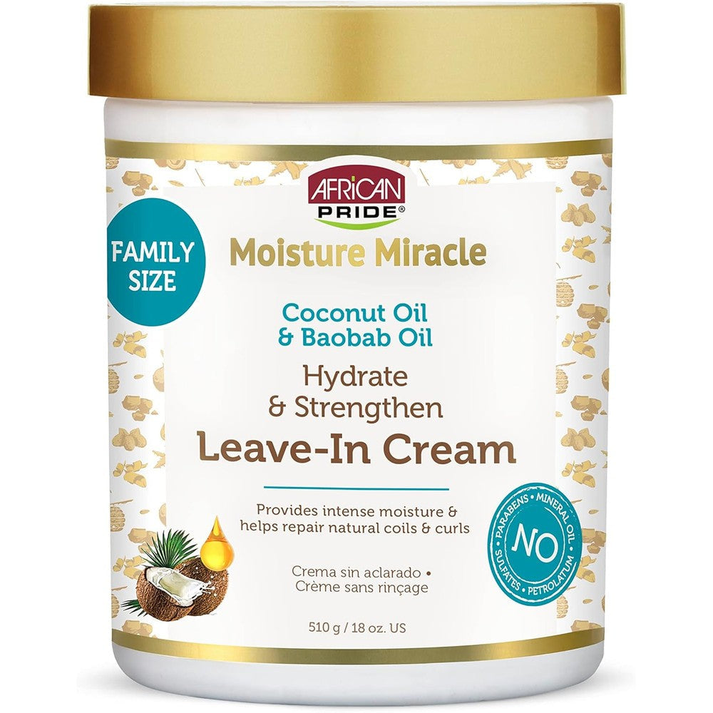 African Pride Moisture Miracle Leave In Hair Cream 18 Ounce front view