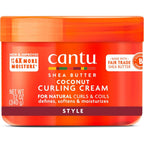 Cantu Coconut Curling Cream front view jar for curly hair definition