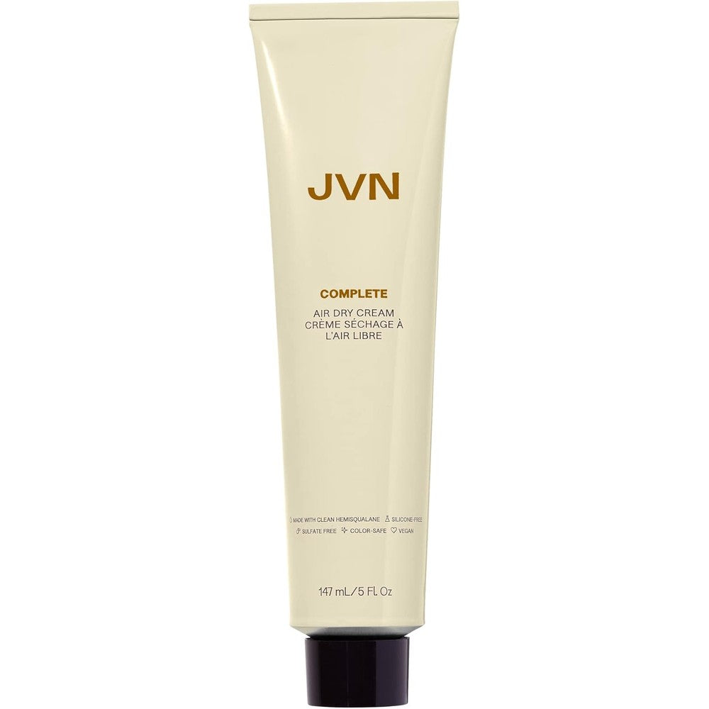 JVN Complete Air Dry Cream front view of the sustainable aluminum tube package.