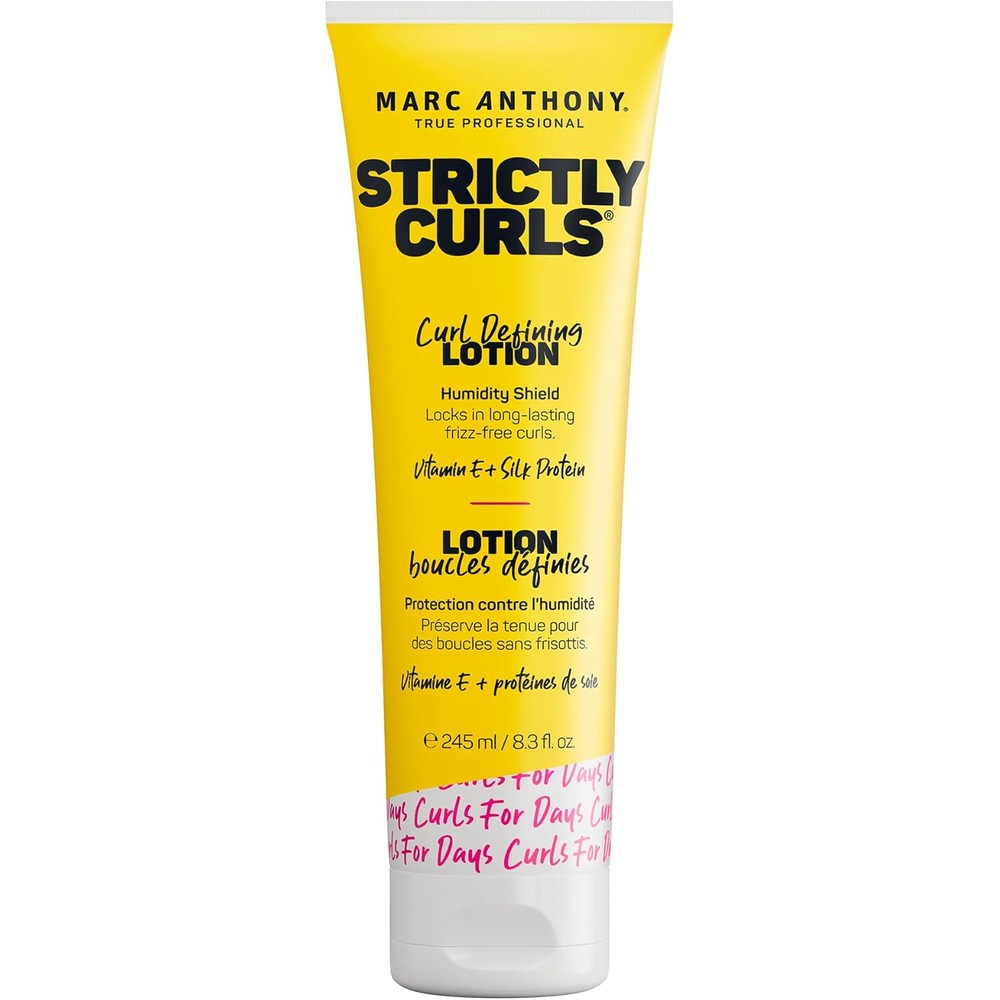 Marc Anthony Strictly Curls Curl Defining Styling Lotion front view of yellow tube