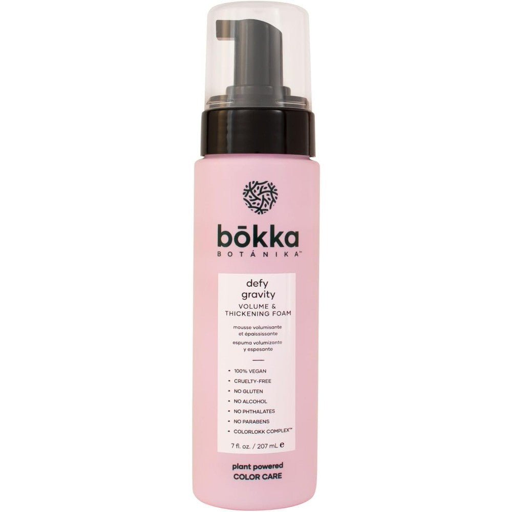 Bokka Botanika Defy Gravity Volume and Thickening Foam front view lifestyle presentation