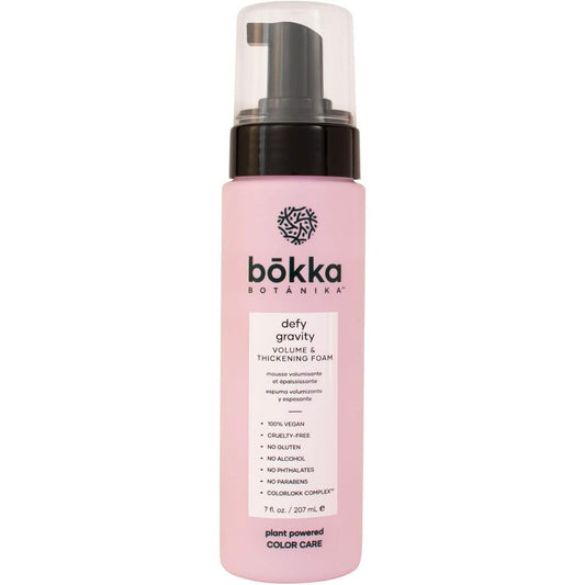 Bokka Botanika Defy Gravity Volume and Thickening Foam front view lifestyle presentation