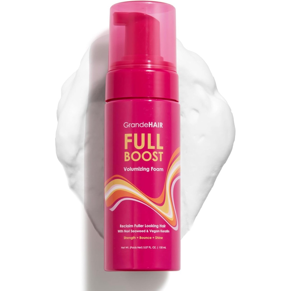 Grande Cosmetics Volumizing Hair Foam bottle for instant hair lift and body