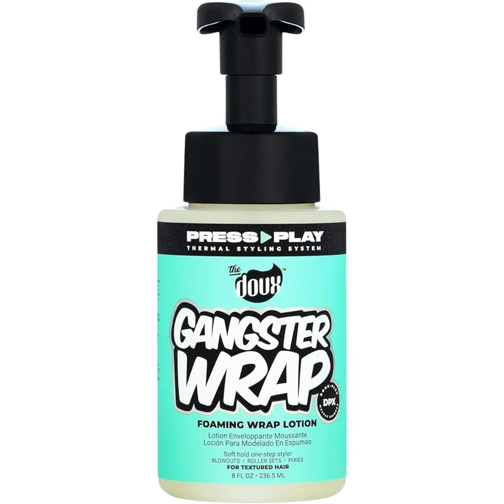 The Doux Gangster Wrap Foaming Wrap Lotion front view bottle packaging