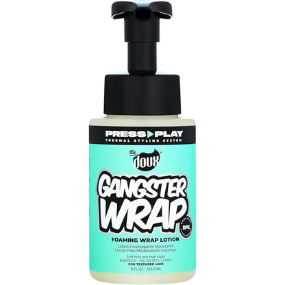 The Doux Gangster Wrap Foaming Wrap Lotion front view bottle packaging