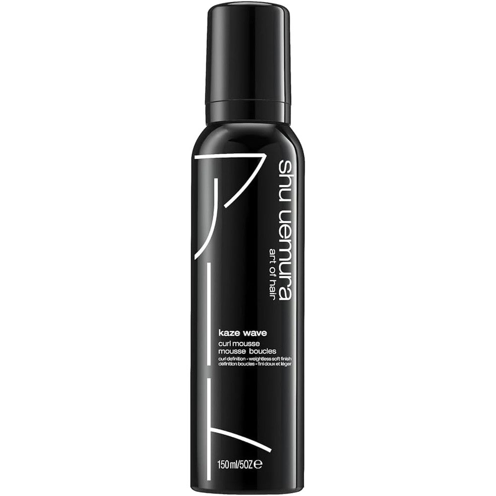 Shu Uemura Art of Hair Kaze Wave Curl Defining Mousse front view premium hair styling bottle