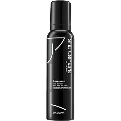 Shu Uemura Art of Hair Kaze Wave Curl Defining Mousse front view premium hair styling bottle