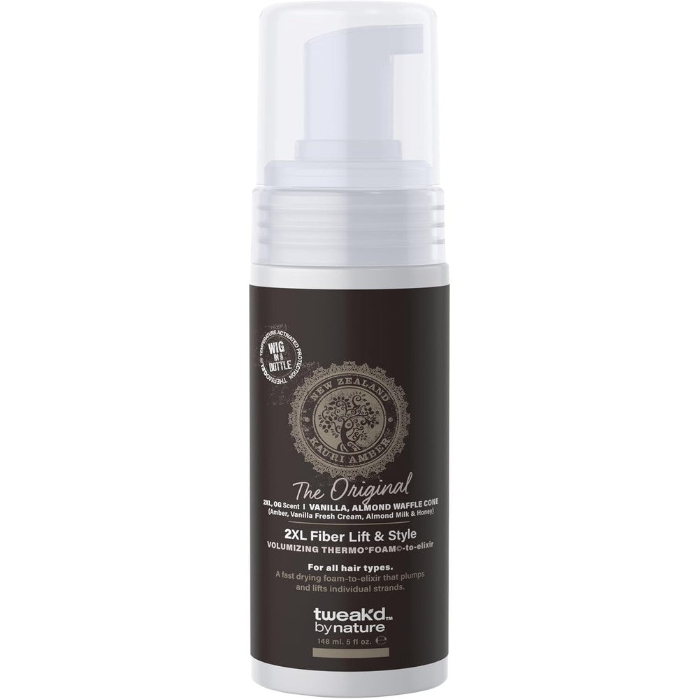 Tweak'd by Nature 2XL Fiber Lift and Style Volumizing Foam front view bottle