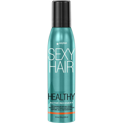 SexyHair Healthy Active Recovery Repairing Blow Dry Foam front view salon styling mousse